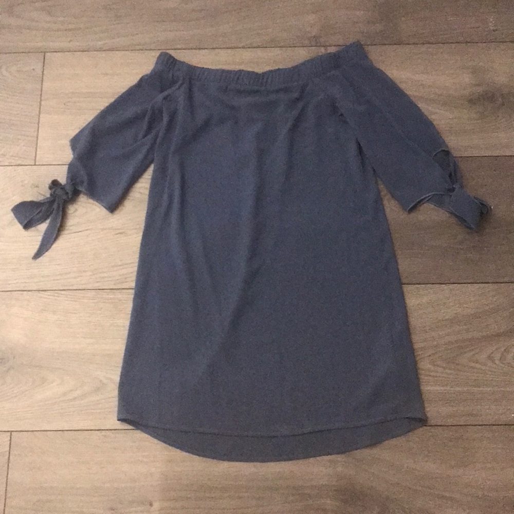 Bar lll Off the Shoulder Blue Dress